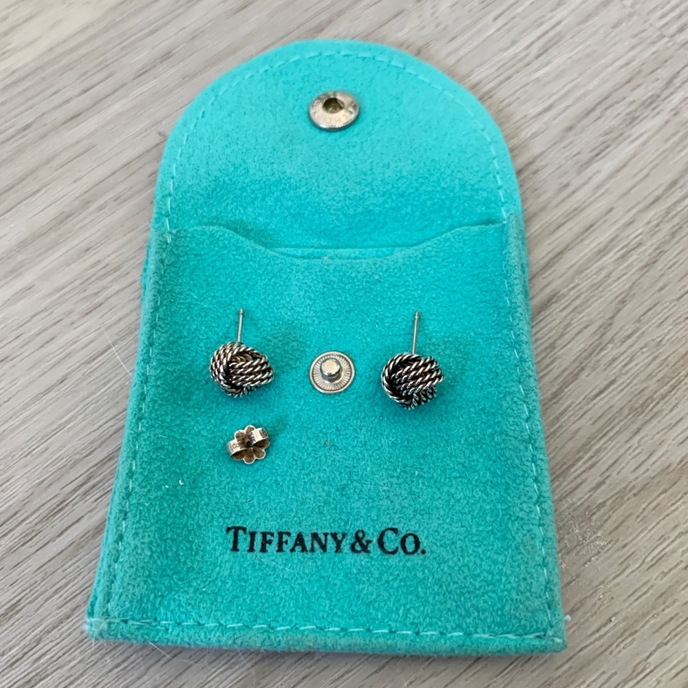 Tiffany & Co. Knot Earrings with Pouch